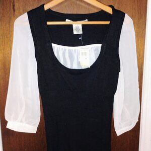 Max Studio Women's Sz Medium Long Sleeve Layered Look Sweater Blouse - NWT